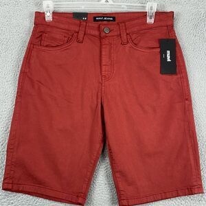 Mavi Jeans John Khakis Shorts Mens 32 Red Rose Wood Twill Flat Front Stretch NEW